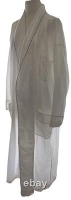 Brioni Cotton Robe Dressing Gown White Men's Sz XL (Without Belt) Made Italy