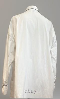 Brioni Cotton Robe Dressing Gown White Men's Sz XL (Without Belt) Made Italy