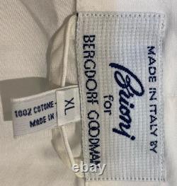 Brioni Cotton Robe Dressing Gown White Men's Sz XL (Without Belt) Made Italy