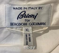 Brioni Cotton Robe Dressing Gown White Men's Sz XL (Without Belt) Made Italy