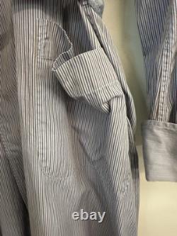 Brioni Mens Bathrobe Dressing Gown Pajama Robe Large Cotton Striped Made In Itay