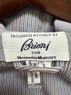 Brioni Mens Bathrobe Dressing Gown Pajama Robe Large Cotton Striped Made In Itay