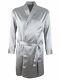 Brioni men's bathrobe dressing gown pajama robe size 2XL 100% silk silver