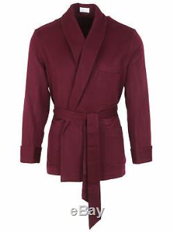 Brioni men's bathrobe dressing gown pajama robe size 46 S 100% cashmere purple
