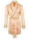 Brioni men's bathrobe dressing gown pajama robe size L 100% silk orange lacing