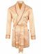 Brioni men's bathrobe dressing gown pajama robe size L 100% silk orange lacing