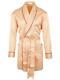 Brioni men's bathrobe dressing gown pajama robe size L 100% silk orange lacing
