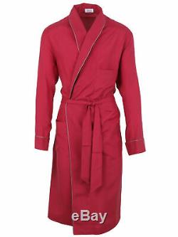 Brioni men's bathrobe dressing gown pajama robe size L 100% silk pockets lacing