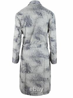 Brioni men's bathrobe dressing gown pajama robe size M wool & silk paisley gray