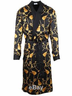 Brioni men's reversible bathrobe dressing gown pajama robe size XL 100% silk
