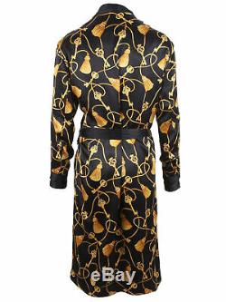 Brioni men's reversible bathrobe dressing gown pajama robe size XL 100% silk