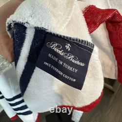Brooks Brothers Nautical Blanket Stripe Turkish Cotton Belted Bathrobe OSFM NEW