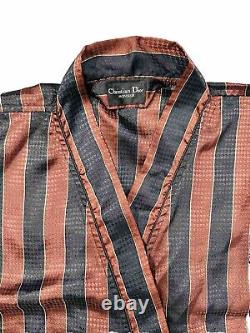 CHRISTIAN DIOR MONSIEUR Bath Robe Red Black Striped Men's One Size Fits All