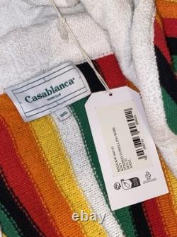 Casablanca Bathrobe Terry Cloth Men's XXXL 3XL Rainbow Stripe NWT Tennis Club