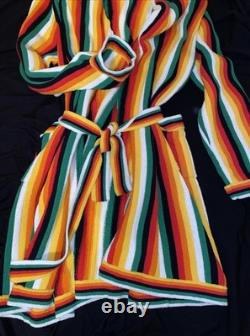 Casablanca Bathrobe Terry Cloth Men's XXXL 3XL Rainbow Stripe NWT Tennis Club