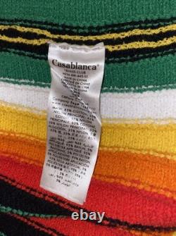 Casablanca Bathrobe Terry Cloth Men's XXXL 3XL Rainbow Stripe NWT Tennis Club