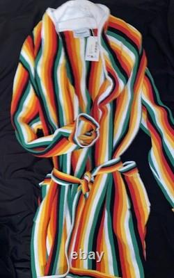 Casablanca Bathrobe Terry Cloth Men's XXXL 3XL Rainbow Stripe NWT Tennis Club