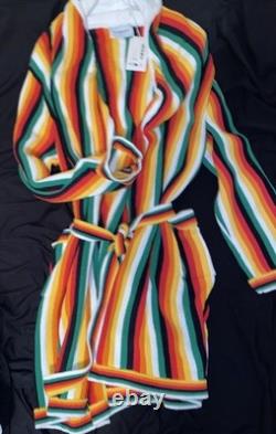 Casablanca Bathrobe Terry Cloth Men's XXXL 3XL Rainbow Stripe NWT Tennis Club