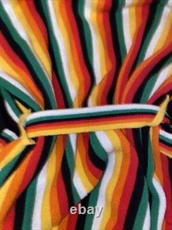 Casablanca Bathrobe Terry Cloth Men's XXXL 3XL Rainbow Stripe NWT Tennis Club