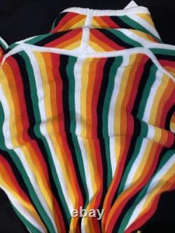 Casablanca Bathrobe Terry Cloth Men's XXXL 3XL Rainbow Stripe NWT Tennis Club