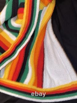 Casablanca Bathrobe Terry Cloth Men's XXXL 3XL Rainbow Stripe NWT Tennis Club