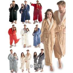 CelinaTex Women's and Men's Bathrobe with Shawl Collar Dressing Gown Coral Fl