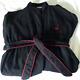 Chadsworth & Haig Men's Luxe Spa Robe Mandarin Oriental Blk with Red Trim Belt XL
