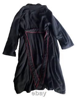 Chadsworth & Haig Men's Luxe Spa Robe Mandarin Oriental Blk with Red Trim Belt XL