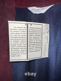 Christian Dior Bath Robe Men's One Size Velvet Logo Embroidery Monsieur Vintage