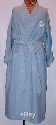 Christian Dior Mens Blue Chambray Long Robe / Bathrobe One Size Fits All
