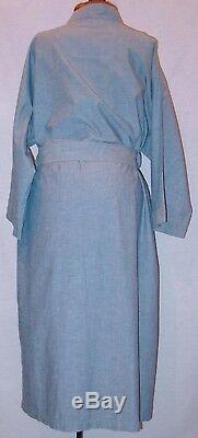 Christian Dior Mens Blue Chambray Long Robe / Bathrobe One Size Fits All