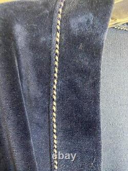 Christian Dior Monsieur Mens Bathrobe Blue One Size Solid Tie Front Pockets