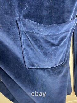 Christian Dior Monsieur Mens Bathrobe Blue One Size Solid Tie Front Pockets
