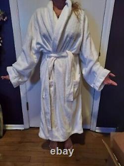 Clarins Paris White Bath Robe 100% Cotton Unisex NEW READ DESCRIPTION