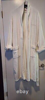 Clarins Paris White Bath Robe 100% Cotton Unisex NEW READ DESCRIPTION