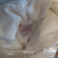 Clarins Paris White Bath Robe 100% Cotton Unisex NEW READ DESCRIPTION