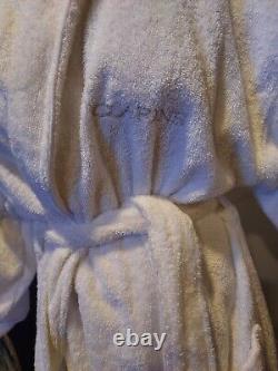 Clarins Paris White Bath Robe 100% Cotton Unisex NEW READ DESCRIPTION