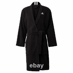 Classy Adidas Men's Bathrobe 3Stripes Bathrobe Value Ux FS3373 Black
