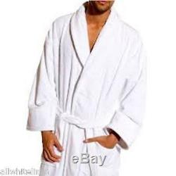 Clearance Lot A Grade White Hotel 100% Cotton Terry Bathrobe Unisex S/m Or M/l