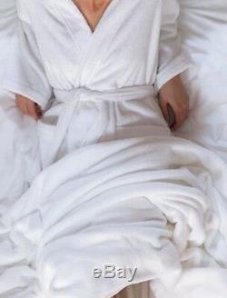 Clearance Lot A Grade White Hotel 100% Cotton Terry Bathrobe Unisex S/m Or M/l