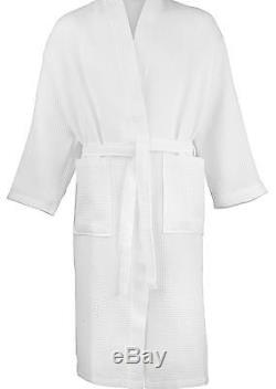 Clearance Lot Waffle Weave White Hotel Quality Free Size Bathrobe Dressing Gown