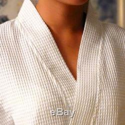 Clearance Lot Waffle Weave White Hotel Quality Free Size Bathrobe Dressing Gown