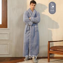 Comfortable Cotton Velvet Bathrobe Winter Luxury Thick Warm Night Gown Plus Size