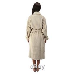 Comfy Robes Women's Deluxe 20 oz. Turkish Terry Bathrobe Beige Small/Medium