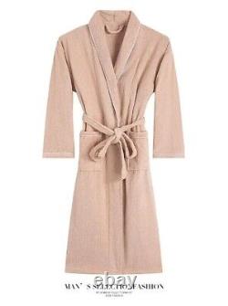 Cotton Couples Absorbent Terry Bath Robe Men Light Weight Bathrobe Sleepwear