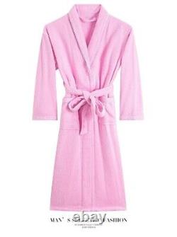 Cotton Couples Absorbent Terry Bath Robe Men Light Weight Bathrobe Sleepwear