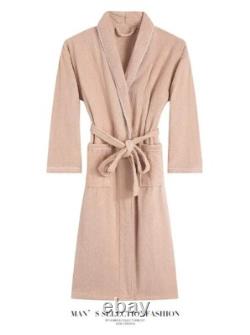 Cotton Couples Absorbent Terry Bath Robe Men Light Weight Bathrobe Sleepwear