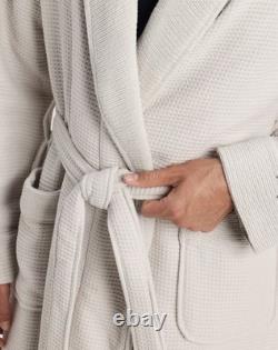 Cozy Earth Unisex Waffle Weave Bath Robe Light Grey Small NWOT