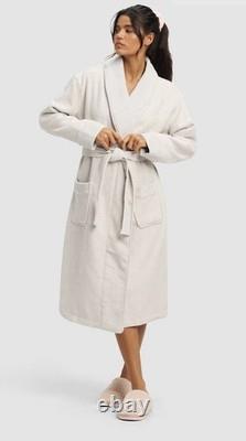 Cozy Earth Unisex Waffle Weave Bath Robe Light Grey Small NWOT