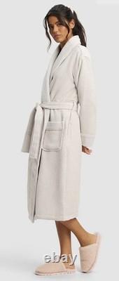 Cozy Earth Unisex Waffle Weave Bath Robe Light Grey Small NWOT